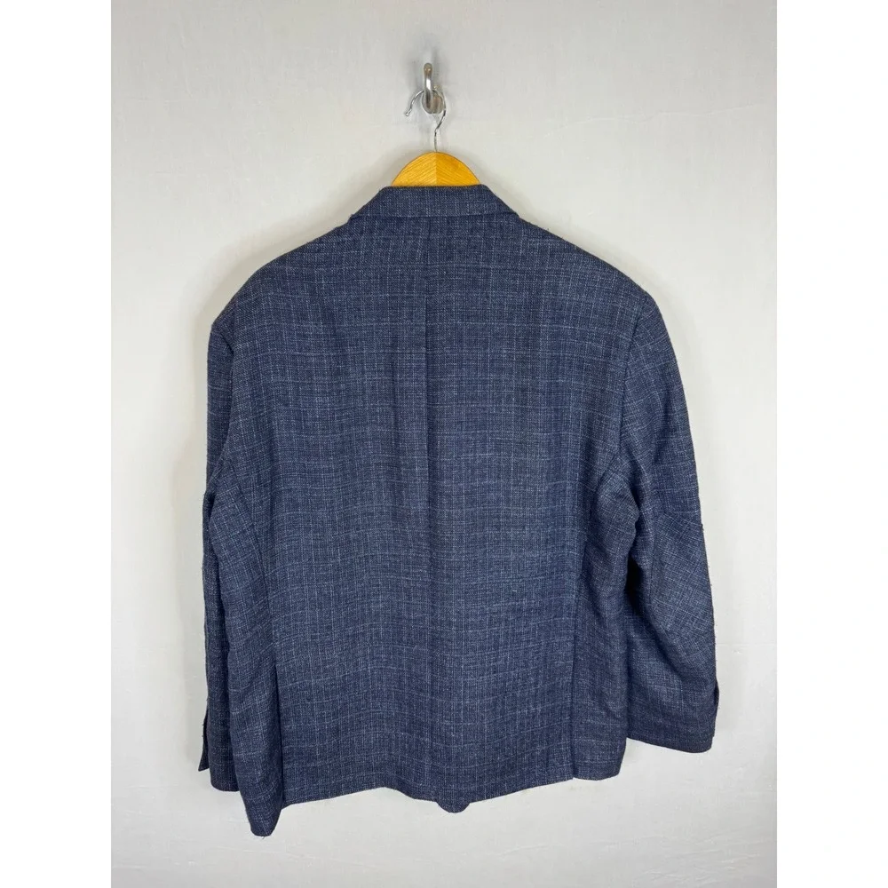 Joseph Abboud Indigo Lanificio Blue Wool Linen Blazer Slim Navy Sport Coat 50R